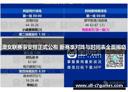 澳女联赛事安排正式公布 新赛季对阵与时间表全面揭晓 澳女联赛事安排正式公布 新赛季对阵与时间表全面揭晓