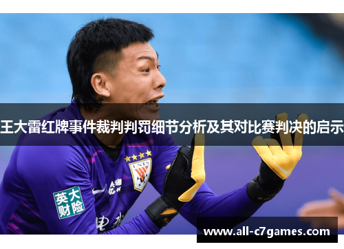 王大雷红牌事件裁判判罚细节分析及其对比赛判决的启示